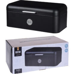 Excellent Houseware Broodtrommel Metaal Zwart42 X 22 X 16 Cm -Winkel Voor Keukenapparatuur 101 1970 3 1