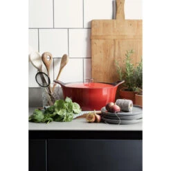 Cuisinox Gietijzeren Braadpan Ø29 Ovaal Volcan Rood Geëmailleerd -Winkel Voor Keukenapparatuur 101 3279 2 1 1