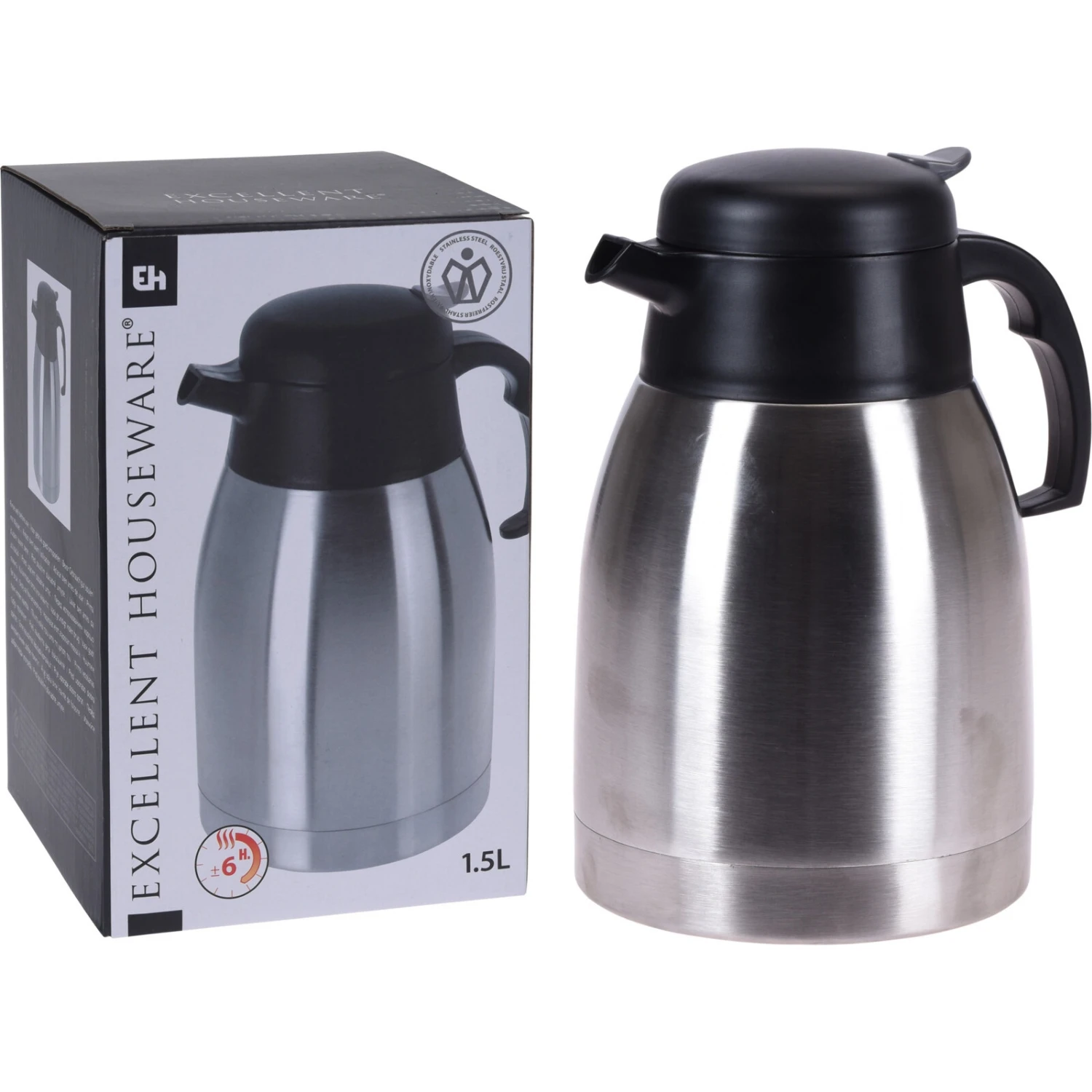 Excellent Houseware Koffiekan 1.5 Liter Rvs 5 Excellent Houseware Koffiekan 1.5 Liter Rvs - Afbeelding 3